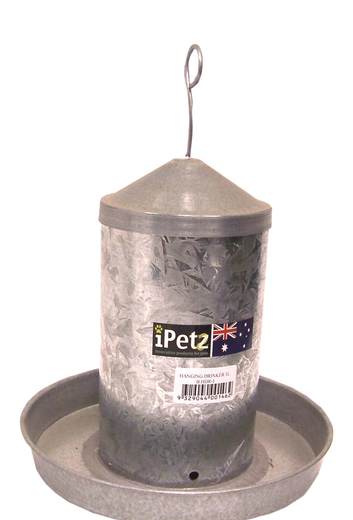 Ipetz Hanging Waterer Galvanised 1 Litre