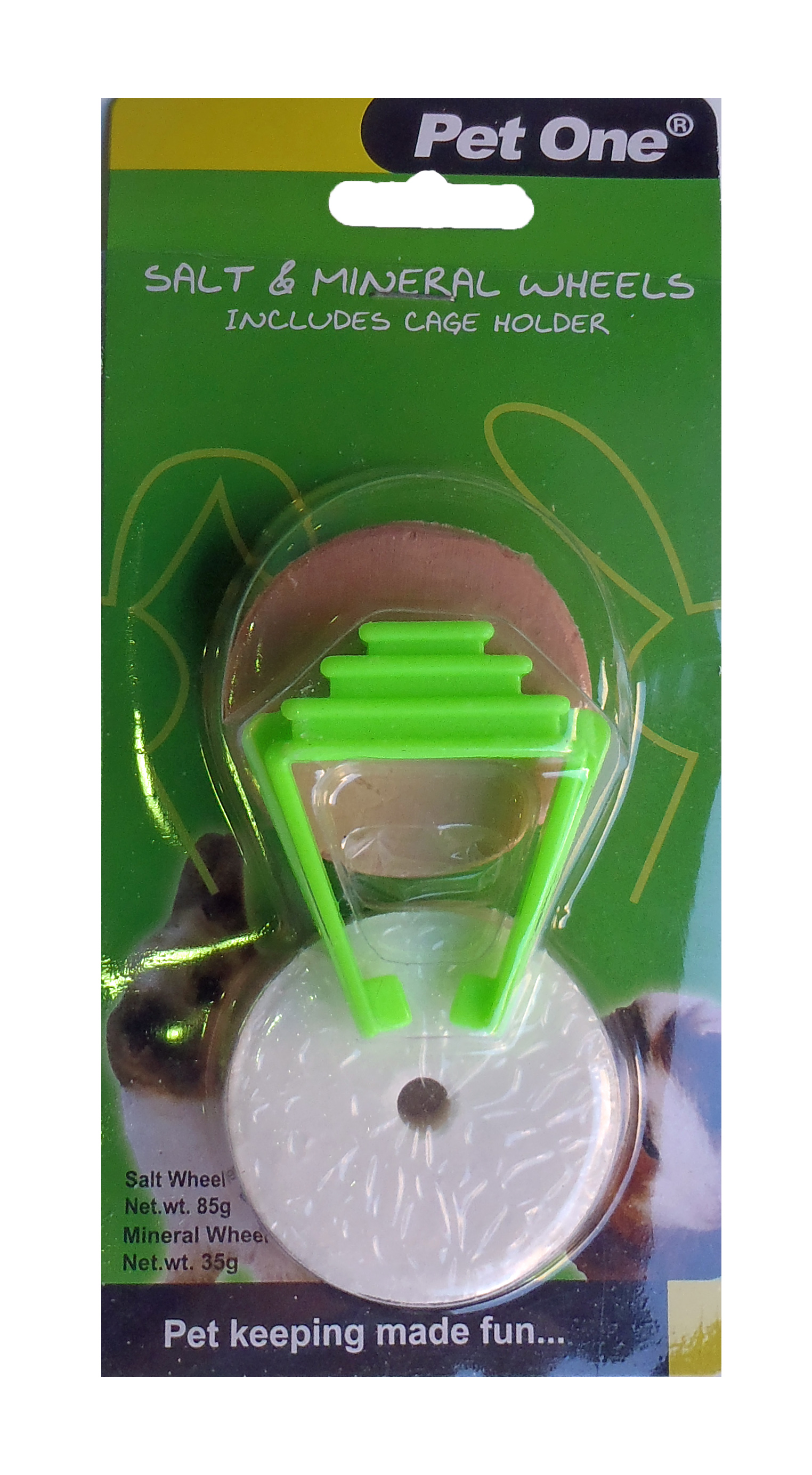 Pet One Salt & Mineral Wheels - Includes Cage Holder