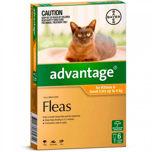 Advantage Kittens & Cats up to 4kg 6 Pack