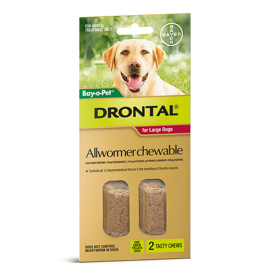 Drontal Allwormer Dogs 35kg x 2 Chews